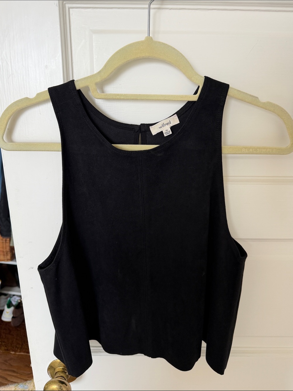 Wilfred Aritzia Suede Black Tank Top